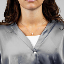 Load image into Gallery viewer, Necklace - Natural Diamonds & Pearl - 10kt White Gold | 09-0410PL10