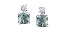 Load image into Gallery viewer, Earrings - Aquamarine and Diamonds - 14kt white gold | ML921WAQ