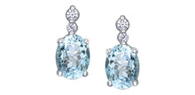 Load image into Gallery viewer, Earring - Diamond & Aquamarine - 10kt White gold | ML978WAQ