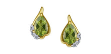 Charger l'image dans la galerie, Earrings - Natural Diamonds and Peridot - 10kt Yellow Gold | DD8274YPER