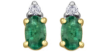 Load image into Gallery viewer, Earrings - 10Kt Yellow Gold - Diamond &amp; Green Emerald | DD7888YEM
