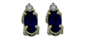 Earrings - 10Kt Yellow Gold - Diamond & Sapphire  | DD7888YSA