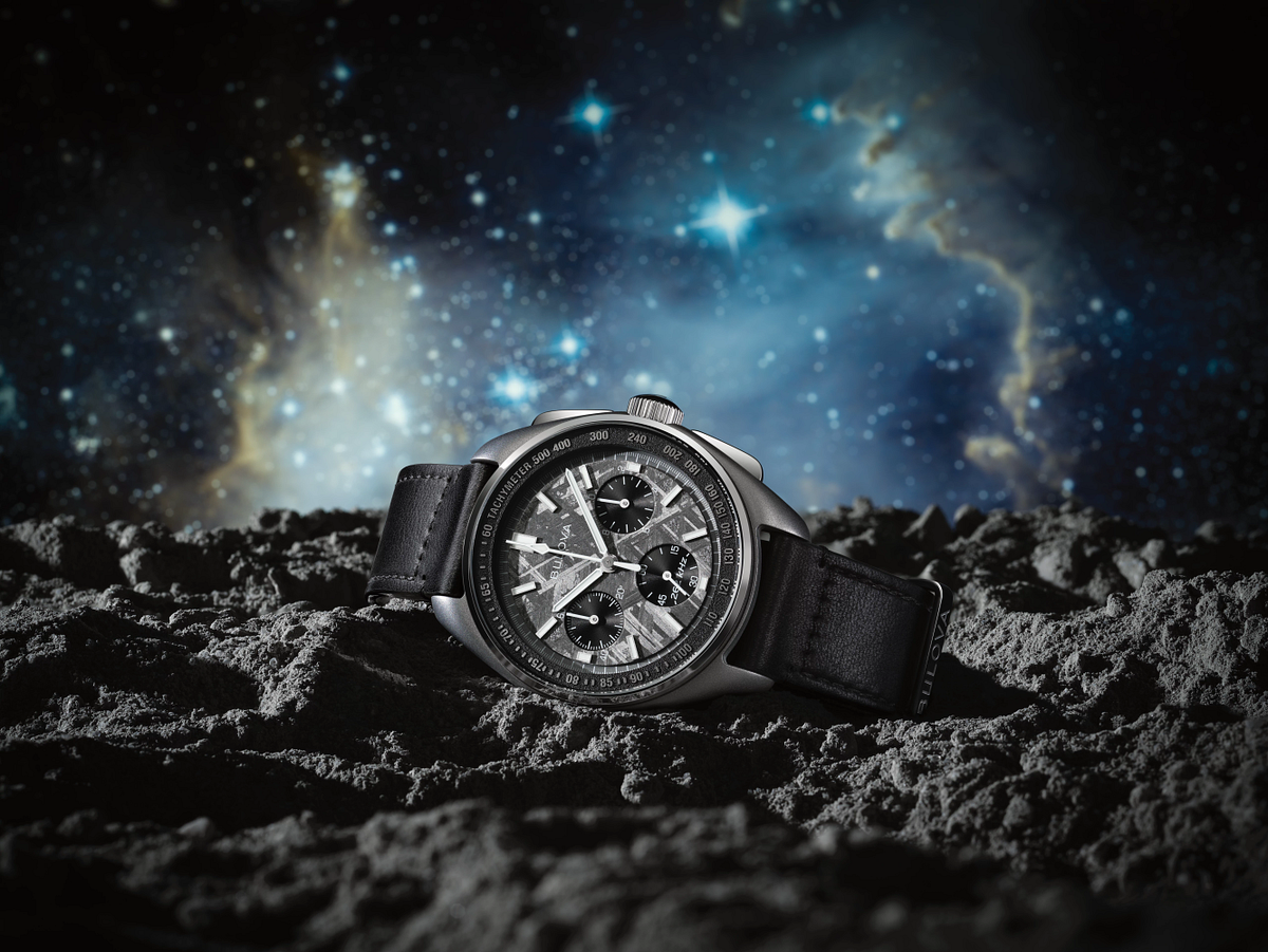 Bulova Lunar Pilot Meteorite Quartz chrono 96A312
