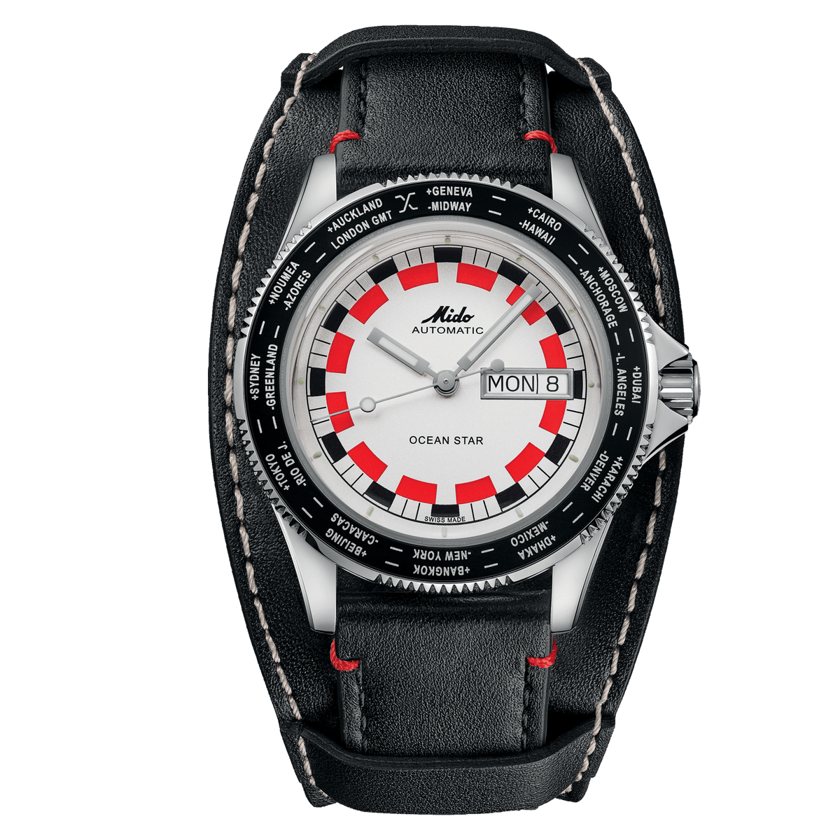 Mido Ocean Star Worldtimer - 40.5mm | M0268301603000 – Assaleh