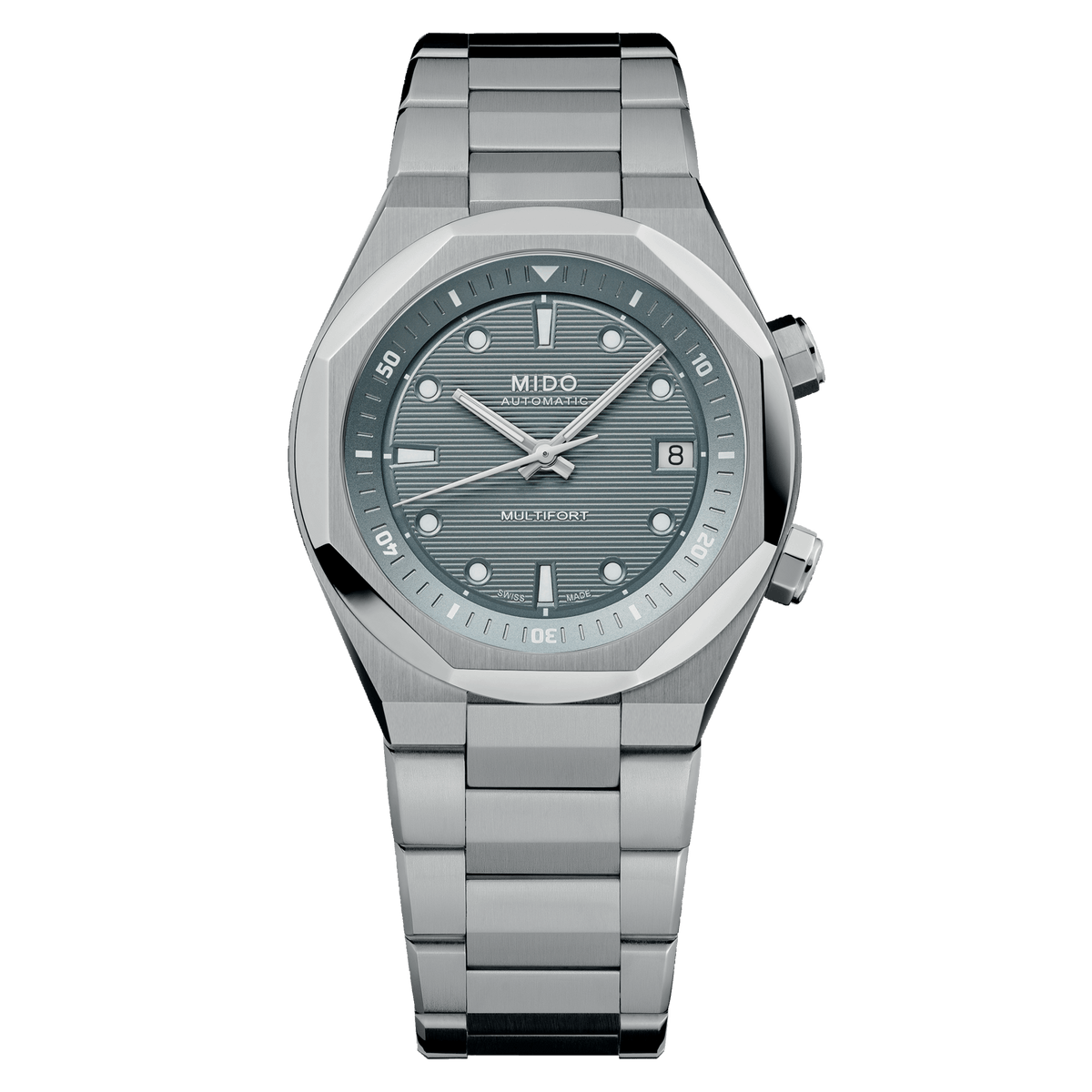 mari8688　グレー Mido Multifort 8 Two Crowns - Grey - 38.40 x 40 mm