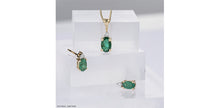 Charger l'image dans la galerie, Pendant & Chain - Diamond & Green Emerald - 10kt Yellow Gold   | DD7889YEM