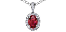 Load image into Gallery viewer, Pendant & Chain - Diamond & Ruby - 10Kt White Gold | DX872WRU