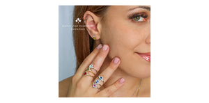 Sapphire and diamonds ring 14kt white gold | ML873WSA