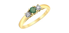 Charger l'image dans la galerie, Ring - Diamonds & Emerald - 10kt  gold  | DX183EM