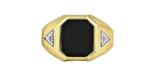 Charger l'image dans la galerie, Man Ring - 10kt yellow gold - Diamond & Onyx | DD7881Y