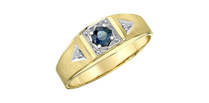 Man Ring - 10kt yellow gold -Diamond & Sapphire | DD7770YG