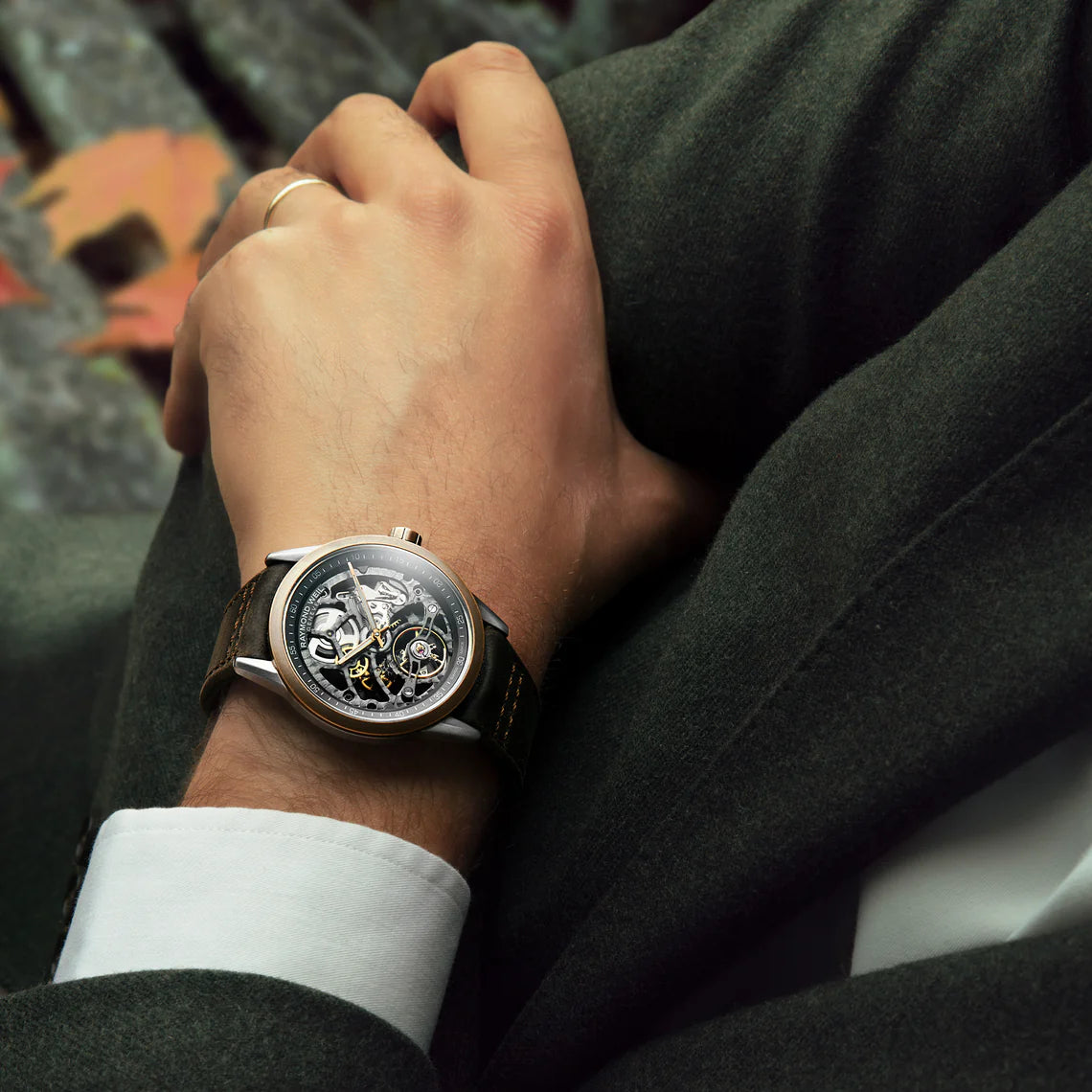 稼働 RAYMONDWEIL Fidelio 腕時計 ラインストーン デイト51 日本公式