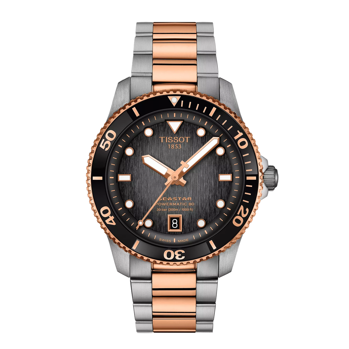 Tissot Seastar 1000 Powermatic 80 - 40mm - Graded grey-black