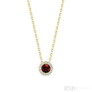 Necklace - Natural Diamonds & Ruby - 10kt Yellow Gold | 09-0410BMYRU