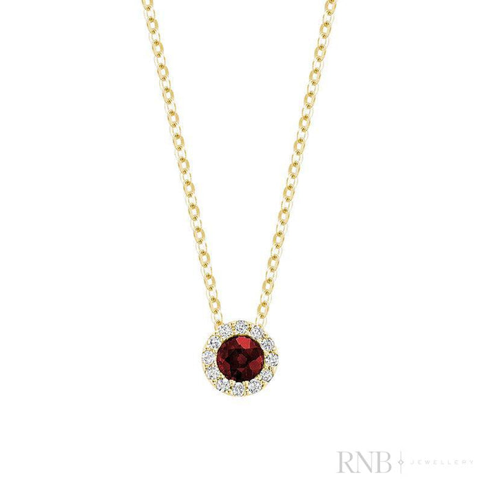 Necklace - Natural Diamonds & Ruby - 10kt Yellow Gold | 09-0410BMYRU