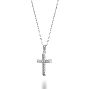 Cross Pendant 10kt White Gold - Diamonds | 09-04CRD