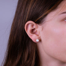 Load image into Gallery viewer, Earrings - Natural Diamonds &amp; Pearl - 10kt White Gold | 13-0410PL10

