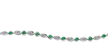 Charger l&#39;image dans la galerie, Bracelet 10kt White Gold - Diamond &amp; Emerald | DX532WEM
