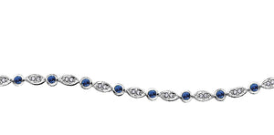 Bracelet 10kt White Gold - Diamond & Sapphire | DX532WSA