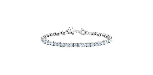 Tennis Bracelet 14kt white gold | LGD | 7.00ct