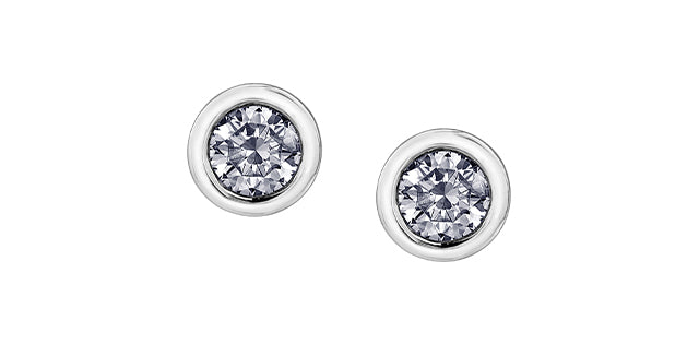 Stud Earrings 14kt White Gold - Maple Leaf Diamonds | ML895W15