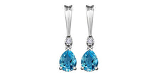 Load image into Gallery viewer, Earrings 10kt White Gold - Blue Topaz &amp; Diamond | EE1889W-10
