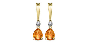 Earrings 10kt Yellow Gold - Citrine & Diamond | EE1889-10