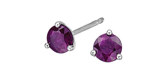 Stud Earrings - 10Kt White Gold - Amethyst | DX606WAM