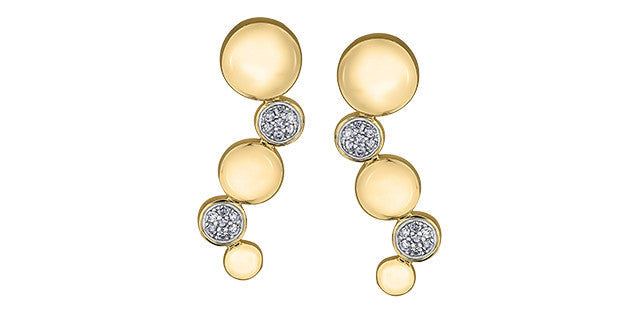 Earrings - Natural Diamond  - 10Kt Yellow Gold | DD3089