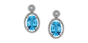 Earrings - 10kt White Gold -Diamond & Bleu  | EE4042W-10