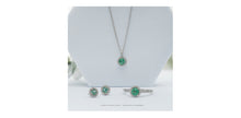 Charger l&#39;image dans la galerie, Earrings - Diamonds &amp; Emeralds - 10kt White Gold | DX897WEM
