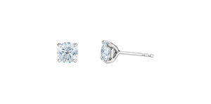 Stud Earrings 14kt white gold | LGD | 2.00ct round cut