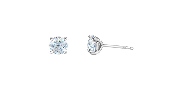 Stud Earrings 14kt white gold | LGD | 2.00ct round cut