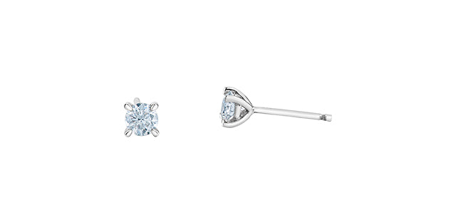 Stud Earrings 14kt white gold | LGD | 0.50ct round cut