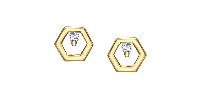 Earrings - Natural Diamonds -  10Kt Yellow Gold  | DD7995YG
