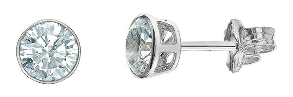 Stud Earrings 14kt white gold LGD | 1.00ct round cut total