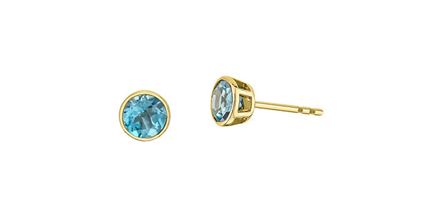 Earrings - Blue Topaz - 10kt Yellow Gold | DX959YBT
