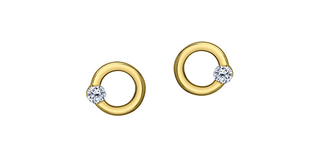 Earring - Natural Maple Leaf Diamond - 10Kt Yellow Gold | ML994Y10