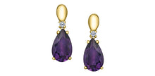 Load image into Gallery viewer, Earrings - Diamonds &amp; Amethyst - 10kt Yellow Gold - Maple Leaf Diamonds | ML1006YAM
