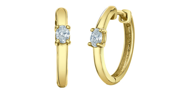 Earrings - 10kt Yellow Gold - Laboratory Grown Diamonds | 70047