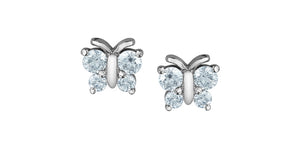 Butterfly Stud Earrings - 10kt white gold - Laboratory Grown Diamonds | 70036