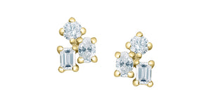 Stud Earrings - 10kt Yellow Gold - Laboratory Grown Diamonds | 70030