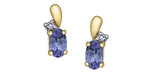 Load image into Gallery viewer, Earrings - Tanzanite &amp; natural Diamonds -10Kt Yellow Gold  | DD8291YTZ

