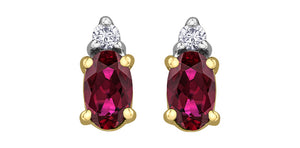 Diamond & Ruby 10Kt Yellow Gold - Earrings | DD7888YRU