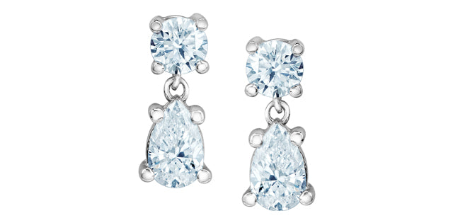 Earrings - 10kt white gold - Laboratory Grown Diamonds | 70028