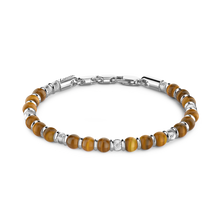 Load image into Gallery viewer, Soft Silver Bracelet with Walnut Beads &amp; Hard Natural Stones | ZAN ESB196-OT
