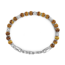 Load image into Gallery viewer, Soft Silver Bracelet with Walnut Beads &amp; Hard Natural Stones | ZAN ESB196-OT
