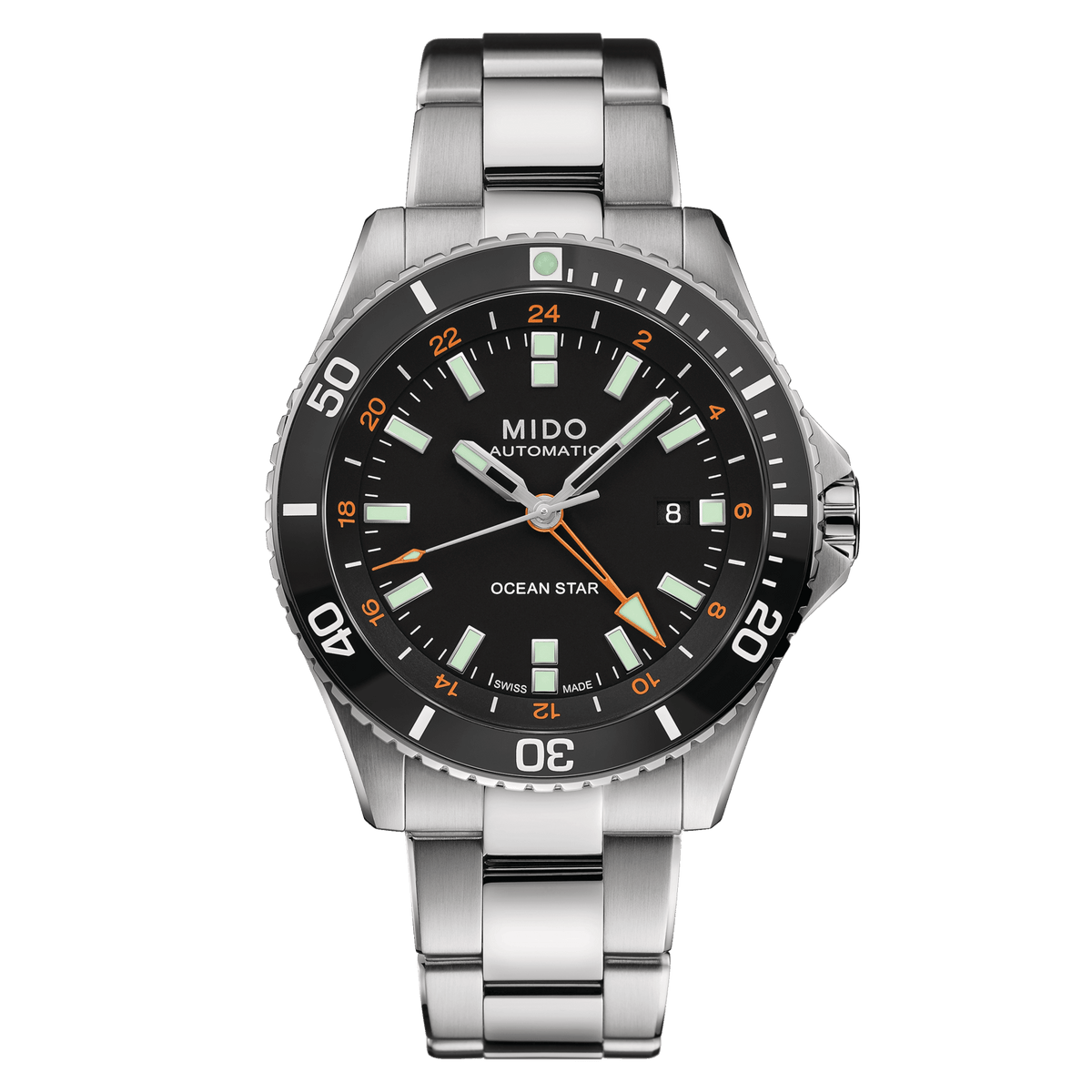 まこ Mido Ocean Star GMT - Black - 44mm | M0266291105101 – Assaleh