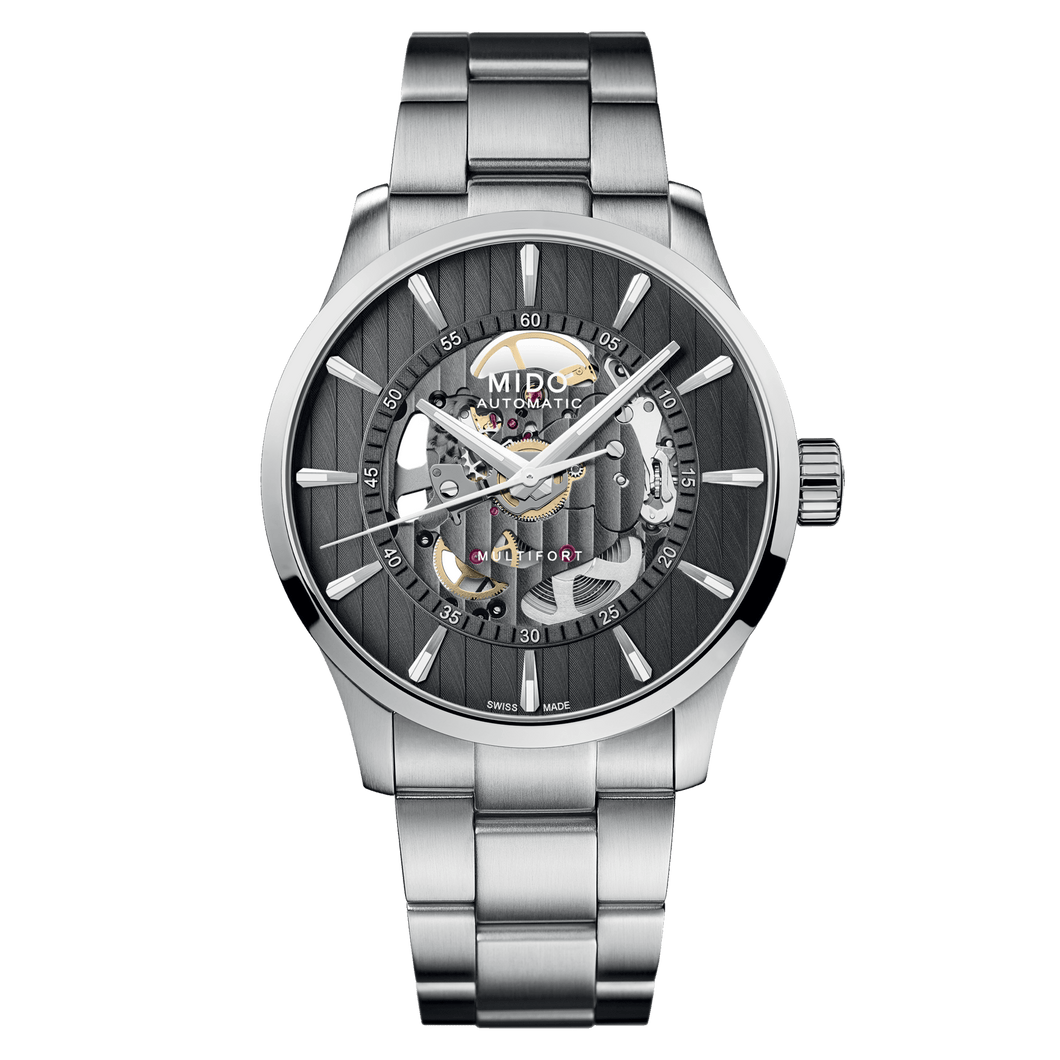 Mido Multifort Skeleton Vertigo  - Anthracite - 42mm | M0384361106100