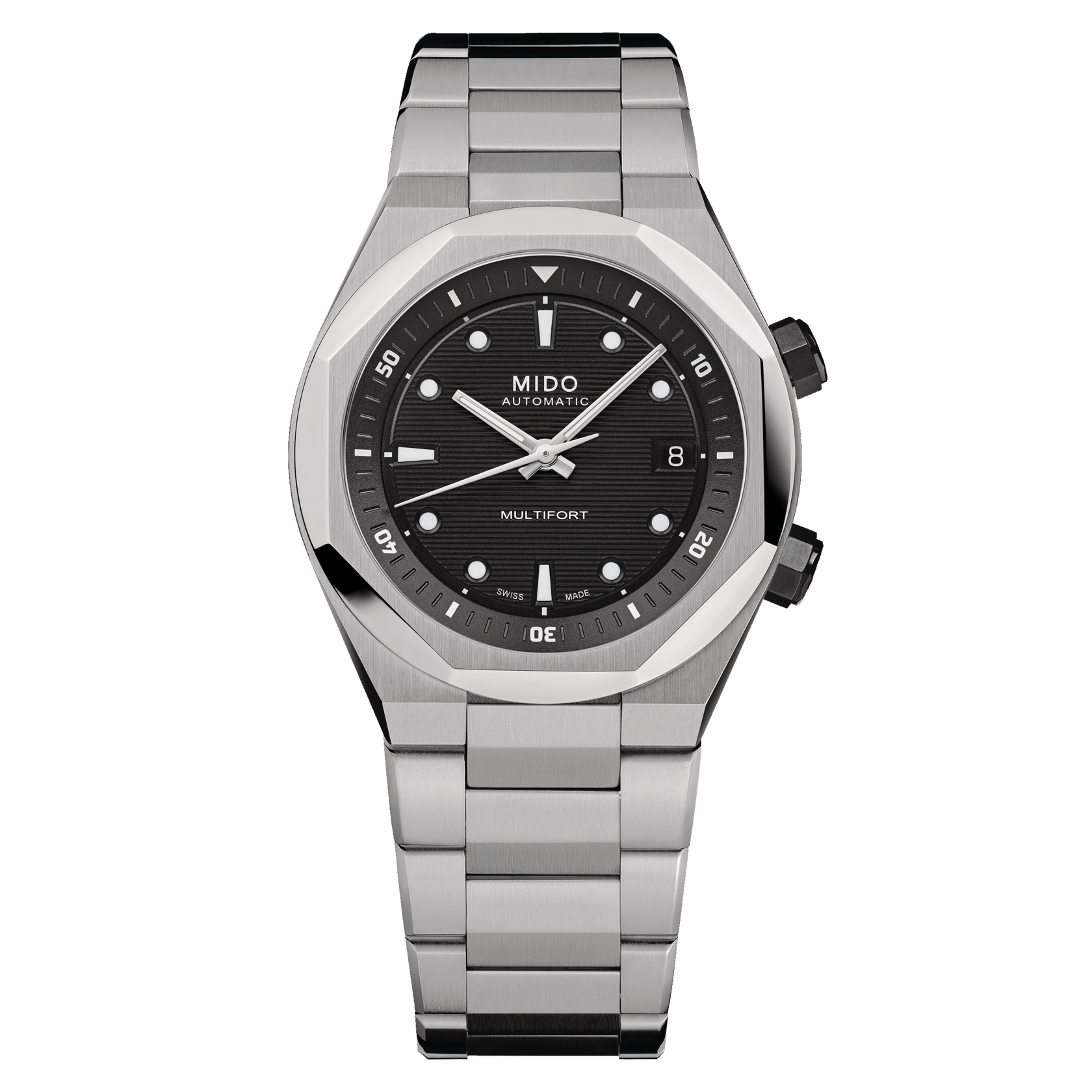 Mido Multifort 8 Two Crowns - Black - 38.40 x 40 mm